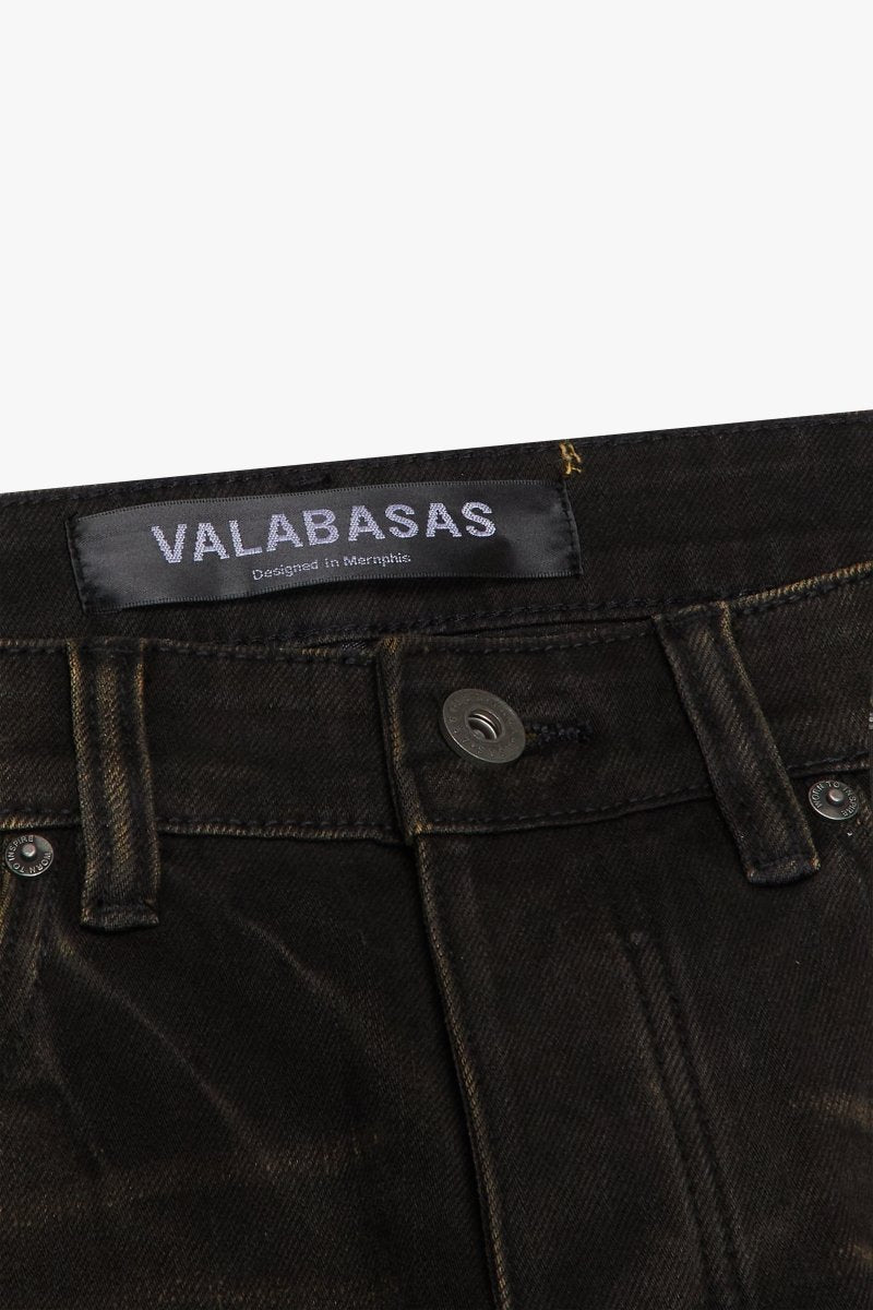 9-57 - Mr.flex Skinny Black Vintage Washed - Black Vintage Washed — close-up detail