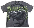 Tenaciti Scorpion Tee - Gray — Tenaciti graphic tee with bold print, short-sleeve cotton tee, front view
