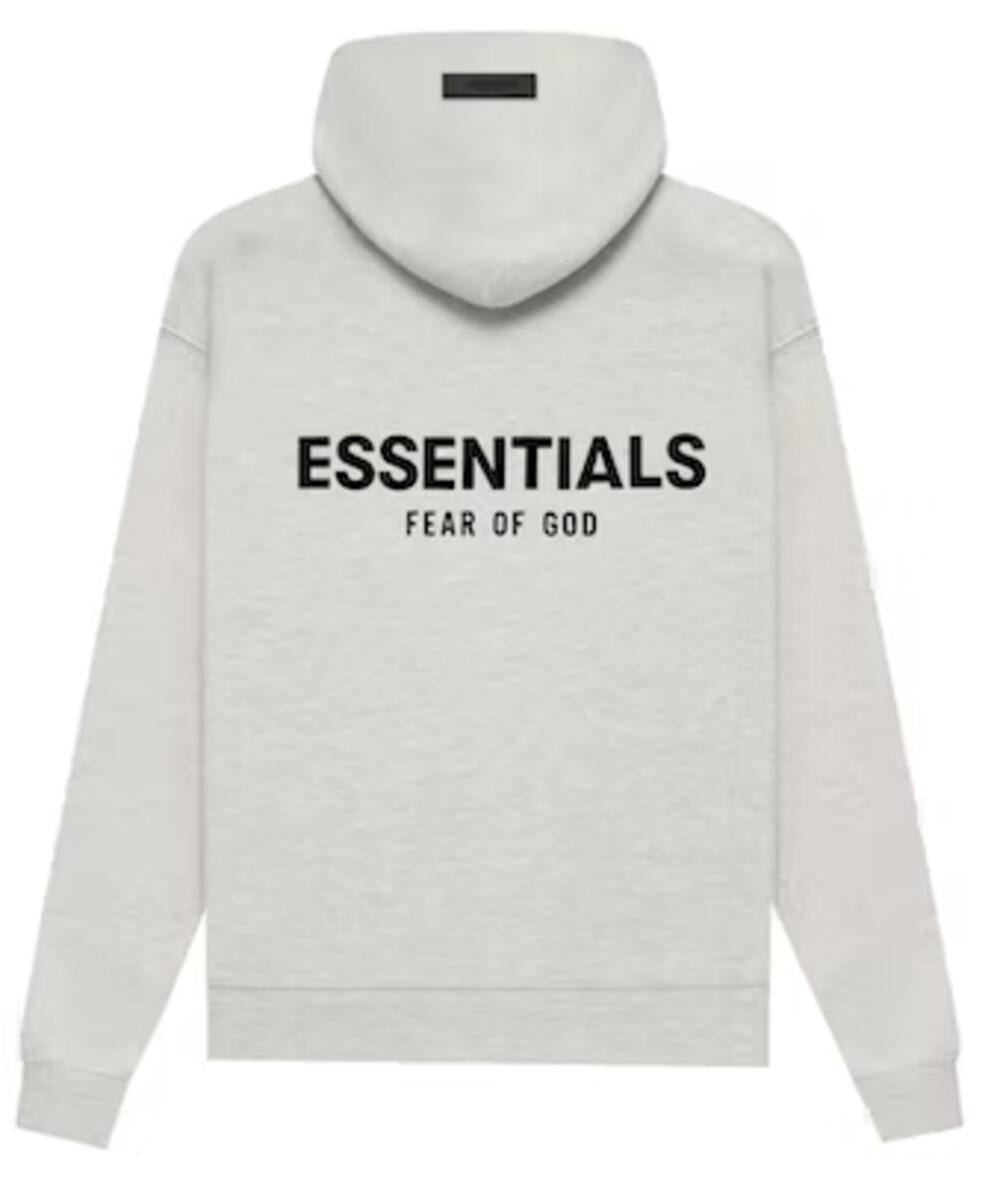 Fear of God Essentials SS22 Hoodie - Light Oatmeal — Jerry Lorenzo Essentials heavyweight basic, pullover hoodie, front view