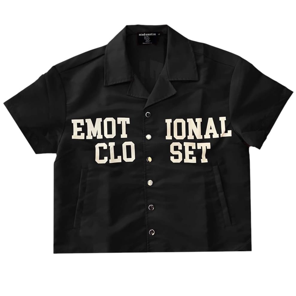 Black "Backyard" Nylon Shirt — front view