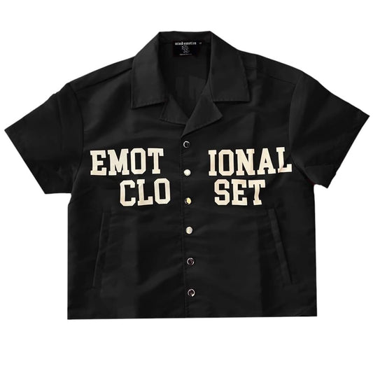 Black "Backyard" Nylon Shirt — front view