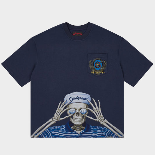 Godspeed - Golf Days Pocket Tee - Navy — front view