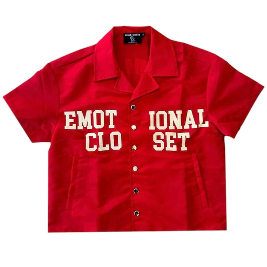 Red "Backyard" Nylon Shirt — front view