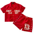 Red "Backyard" Nylon Shorts — front view
