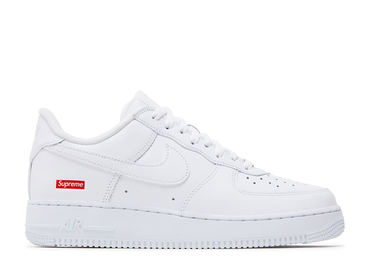Nike Nike x Supreme - Air Force 1 Low - White — Nike Air Force 1 — iconic silhouette, sneaker, side profile