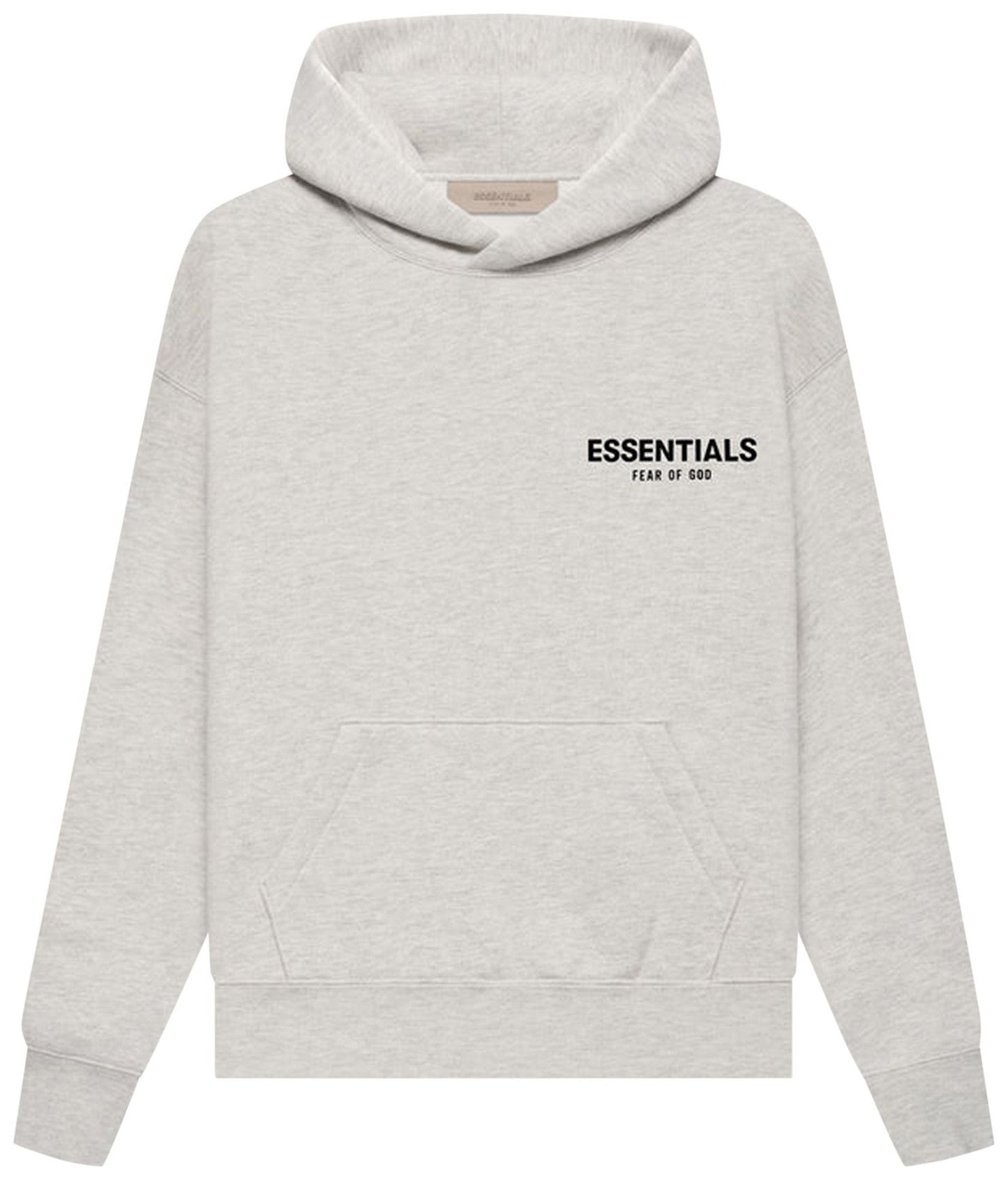 Fear of God Essentials SS22 Hoodie - Light Oatmeal — Jerry Lorenzo Essentials heavyweight basic, pullover hoodie, front view
