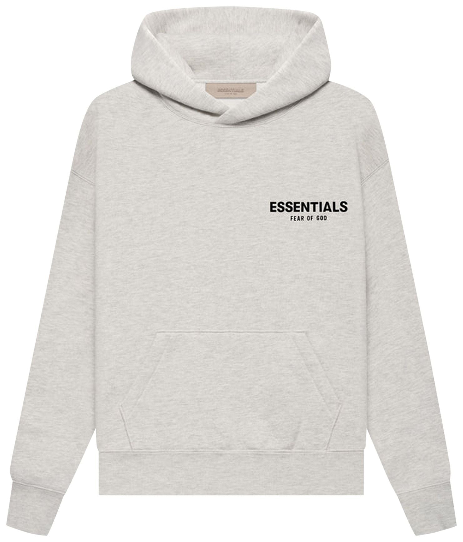 Fear of God Essentials SS22 Hoodie - Light Oatmeal — Jerry Lorenzo Essentials heavyweight basic, pullover hoodie, front view