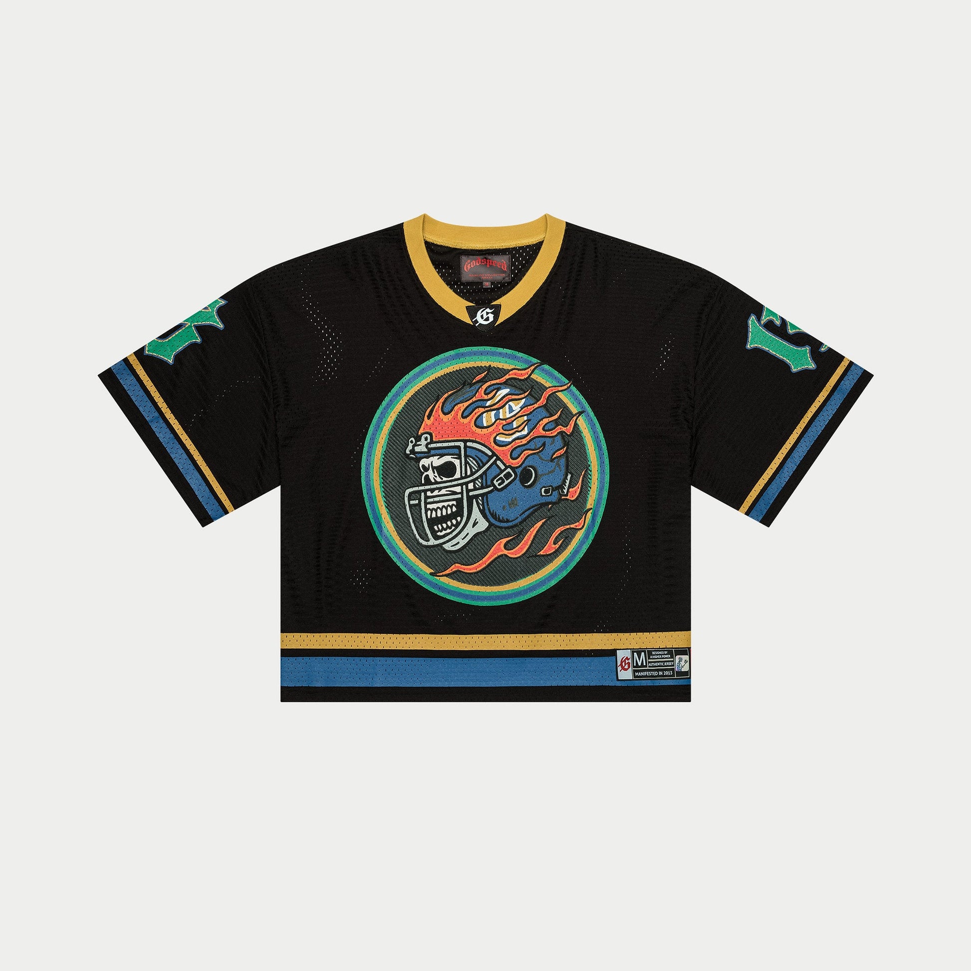 Godspeed - First Down Jersey (Black/Yellow/Blue) NYC