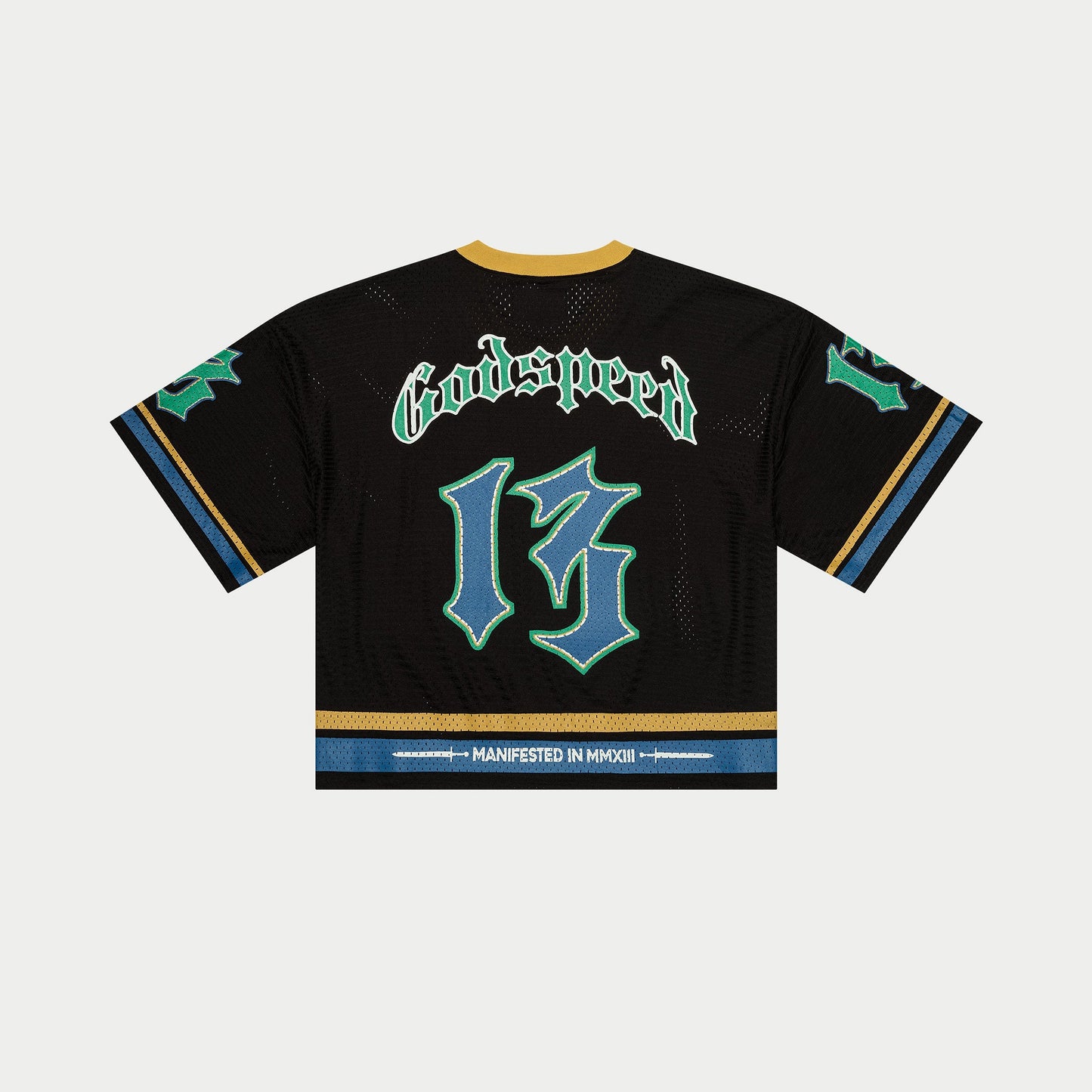 Godspeed - First Down Jersey (Black/Yellow/Blue) NYC