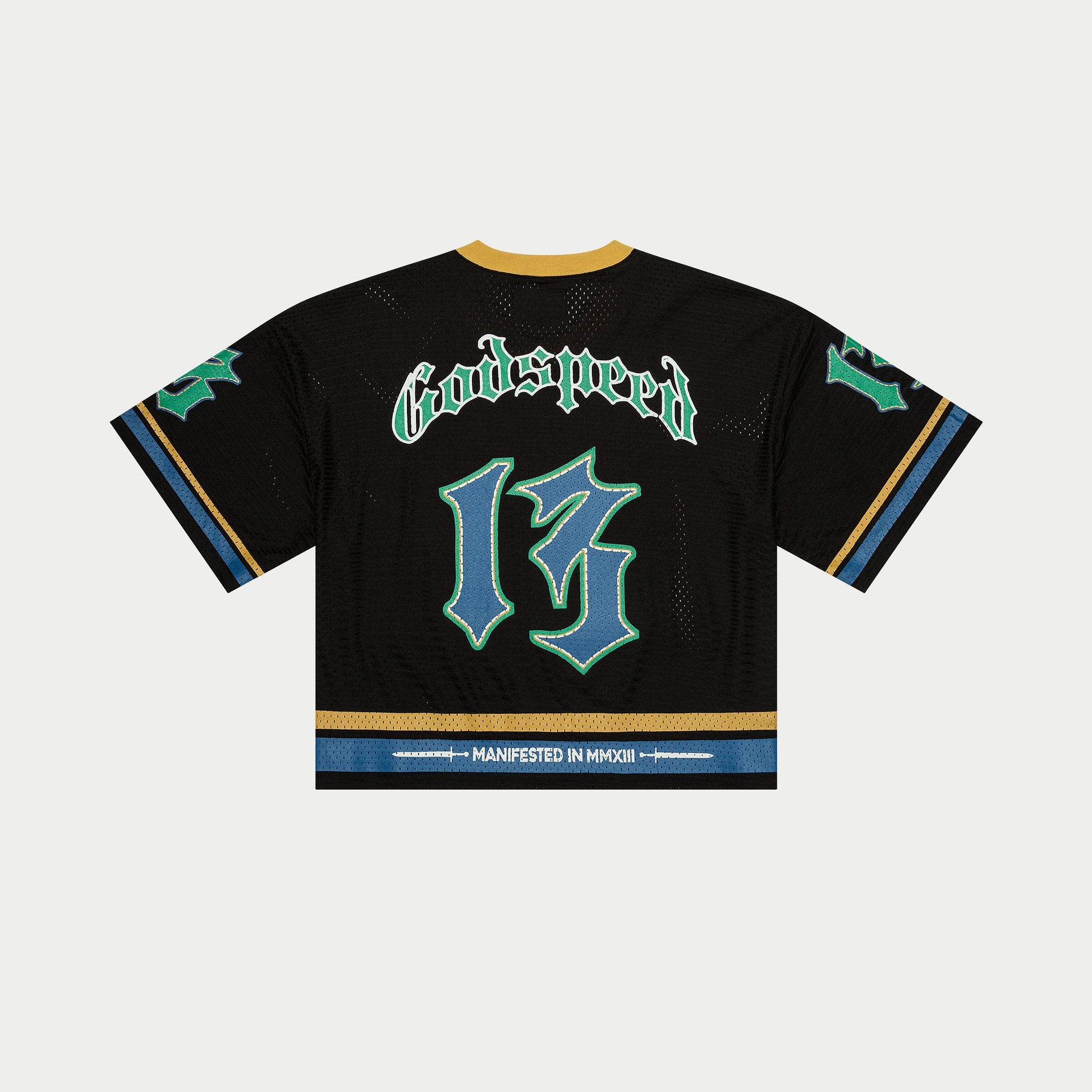 Godspeed - First Down Jersey (Black/Yellow/Blue) NYC