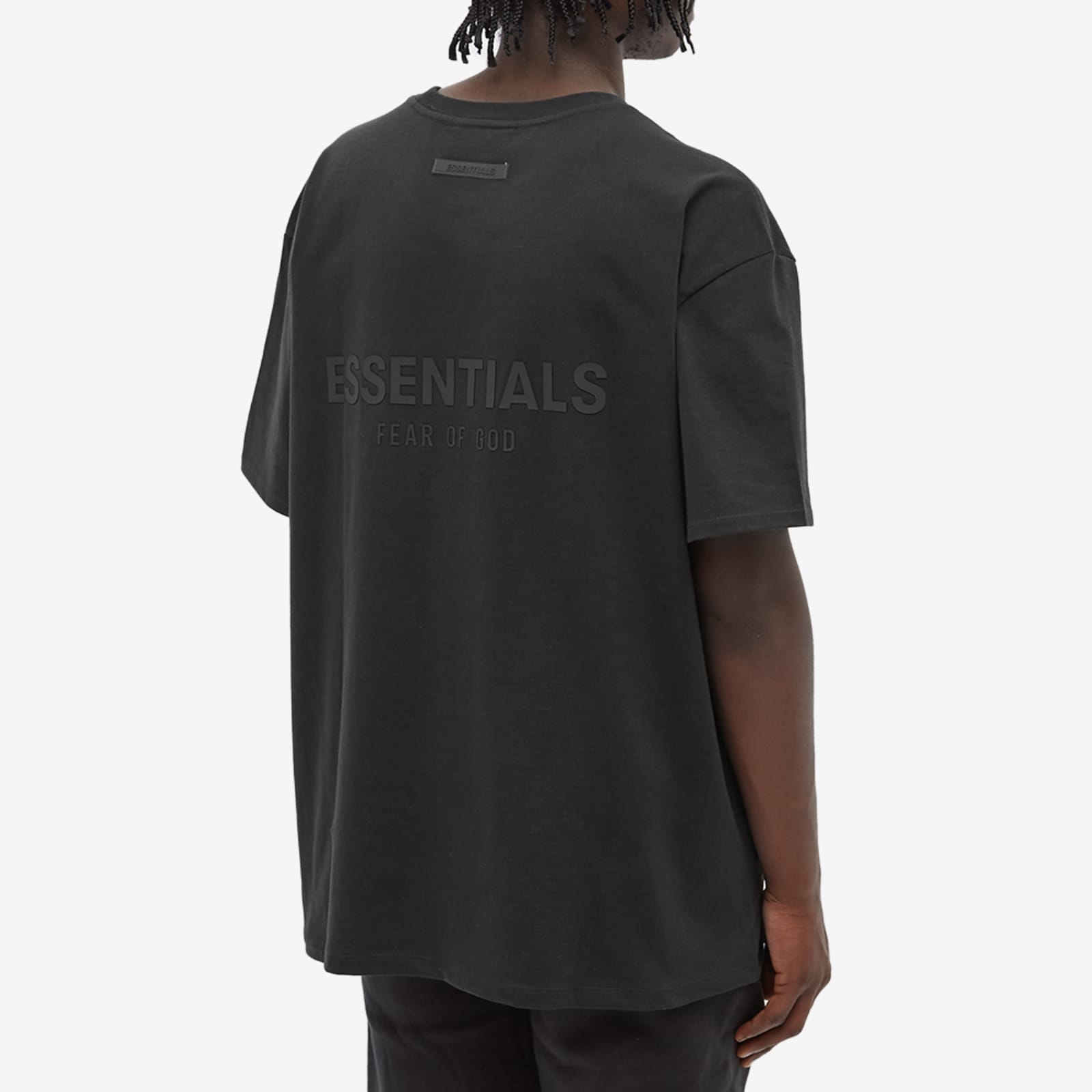 Fear of God Essentials Tee - Stretch Limo — Jerry Lorenzo Essentials heavyweight basic, short-sleeve cotton tee, front view