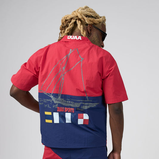 Duaa - Kayak Half-Zip - Red — close-up detail