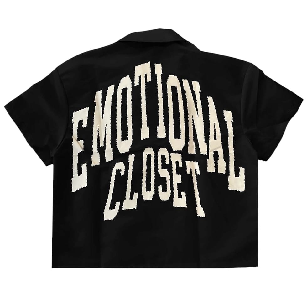 Black "Backyard" Nylon Shirt — back view