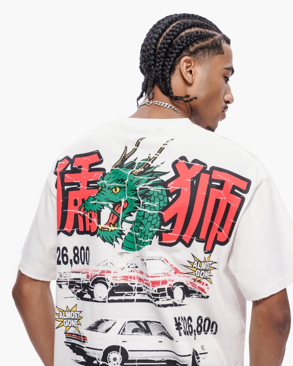Valabasas - Japanese Motors Tee - Japanese Motors - White — close-up detail