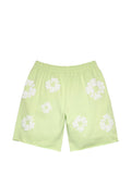 Denim Tears Cotton Wreath Sweatshorts - Mint — Tremaine Emory Cotton Wreath signature, fleece sweatshort, front view