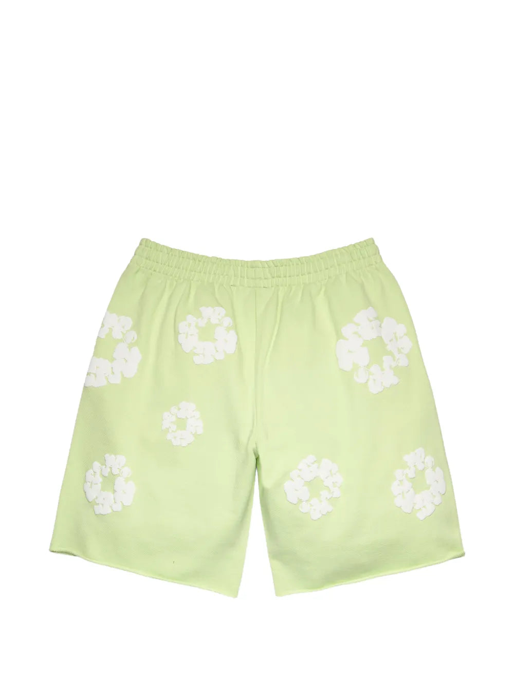 Denim Tears Cotton Wreath Sweatshorts - Mint — Tremaine Emory Cotton Wreath signature, fleece sweatshort, front view