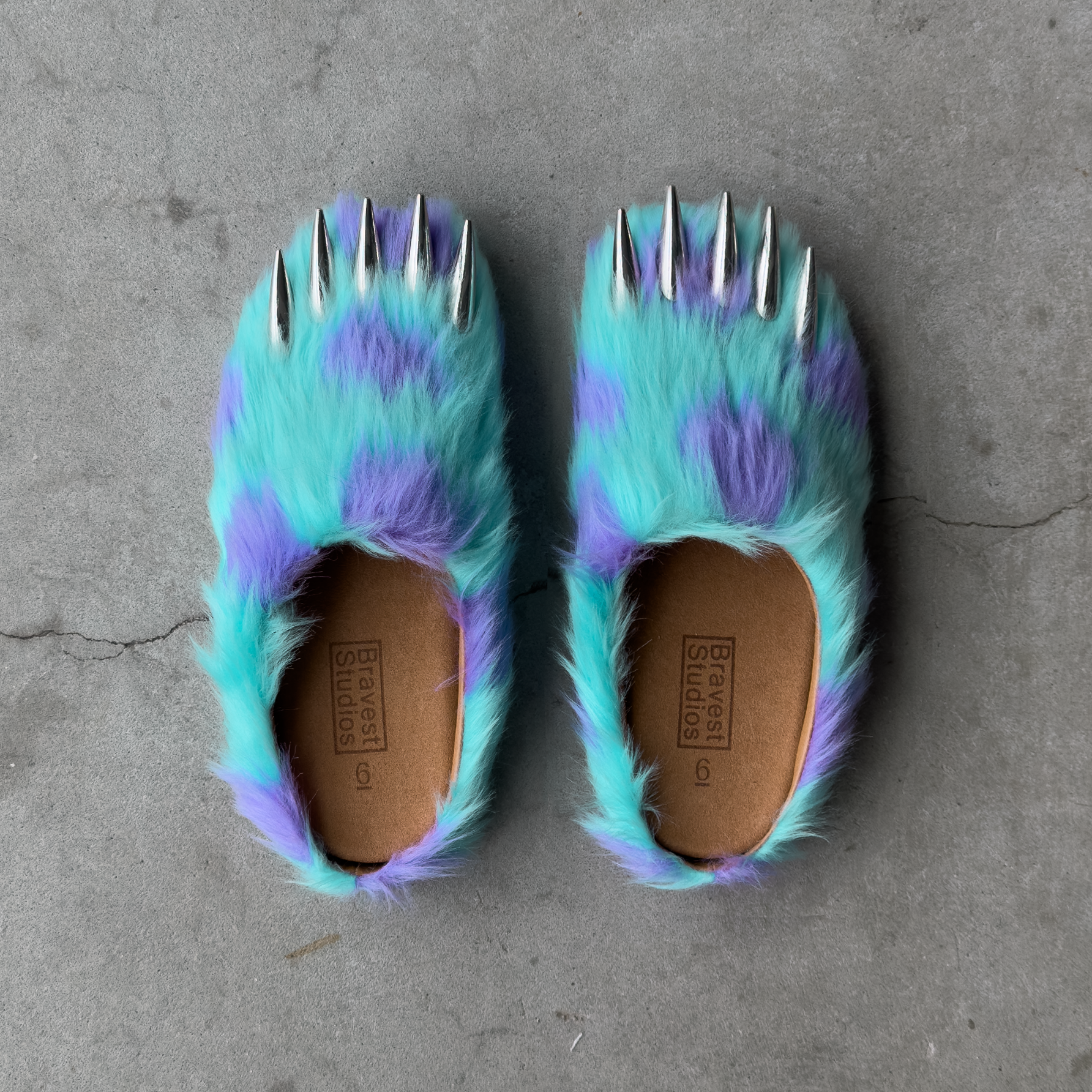 Bravest Studios Claw Mules - Monster — Bravest Studios cult mule with viral motif, sandal, side profile
