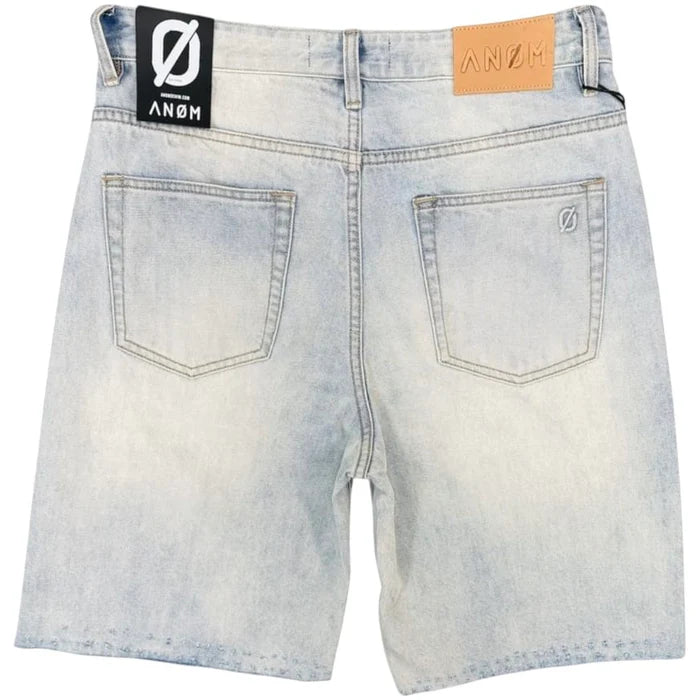 Anom Frame Short in Ice Blue denim — front view