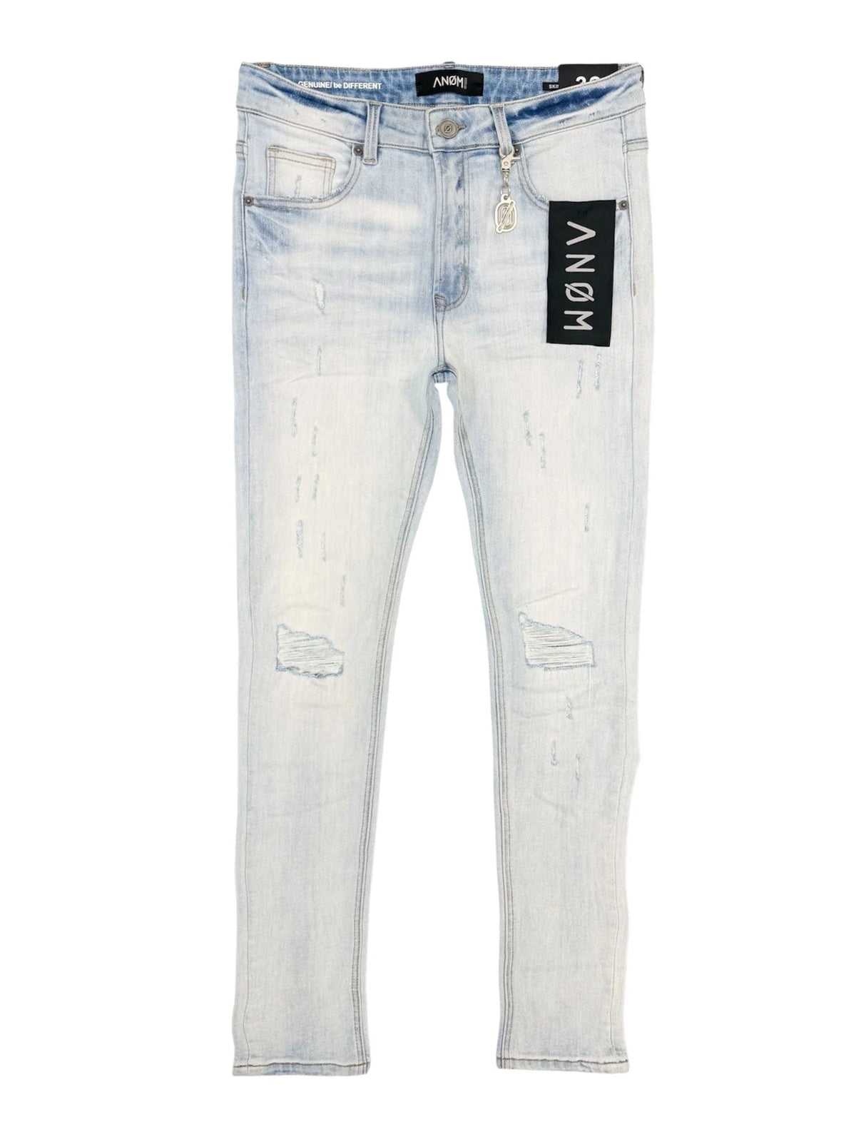 Anom Veld Skinny Fit in Ice Blue denim — front view