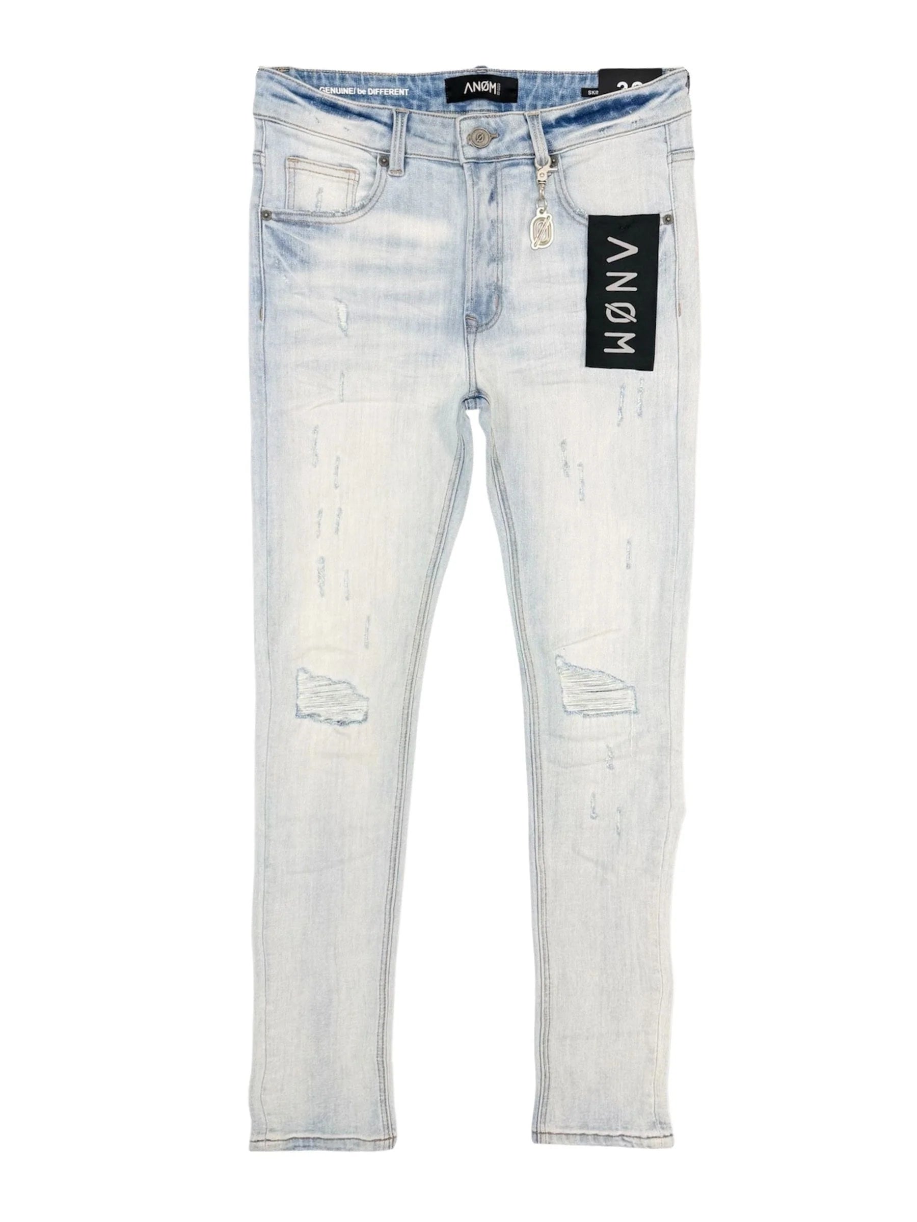Anom Veld Skinny Fit in Ice Blue denim — front view