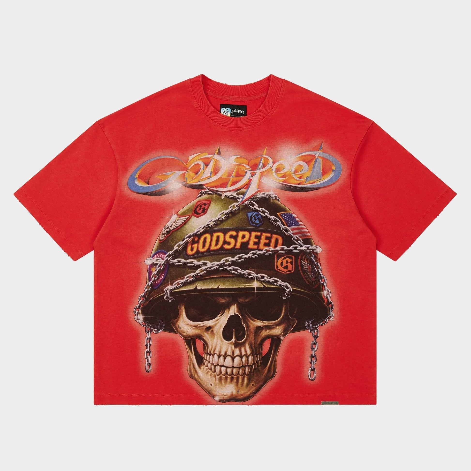 Godspeed - Badges Of Honor Tee - Cherry — front view