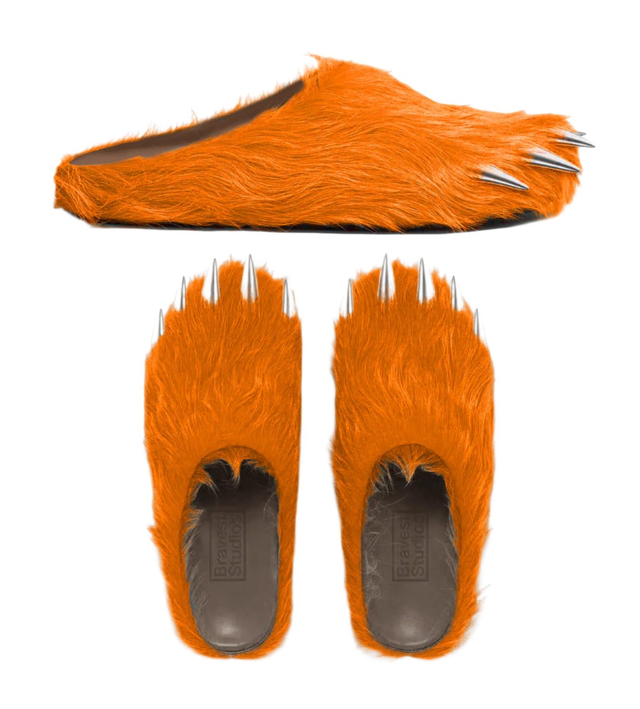 Bravest Studios Bravest Studios x Chief Keef x Glo Gang - Bear Claw Mule - Glorange — Bravest Studios cult mule with viral motif, sandal, side profile