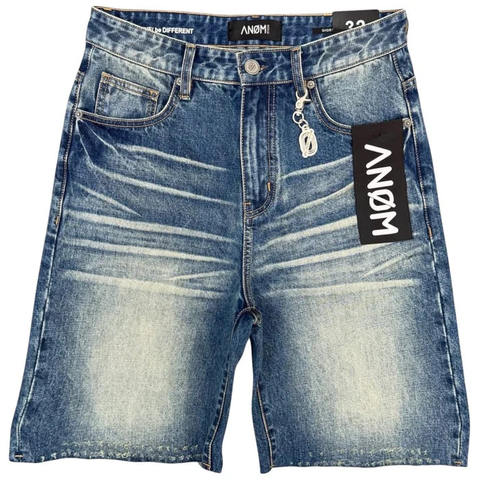 Anom Frame Short in VTG Blue Wash denim — front view