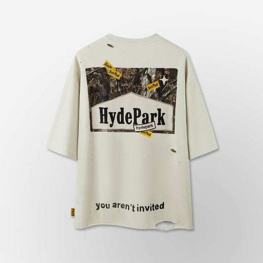 Hyde Park - Ciggy Cig Forest Camo Tee - Cream — front view