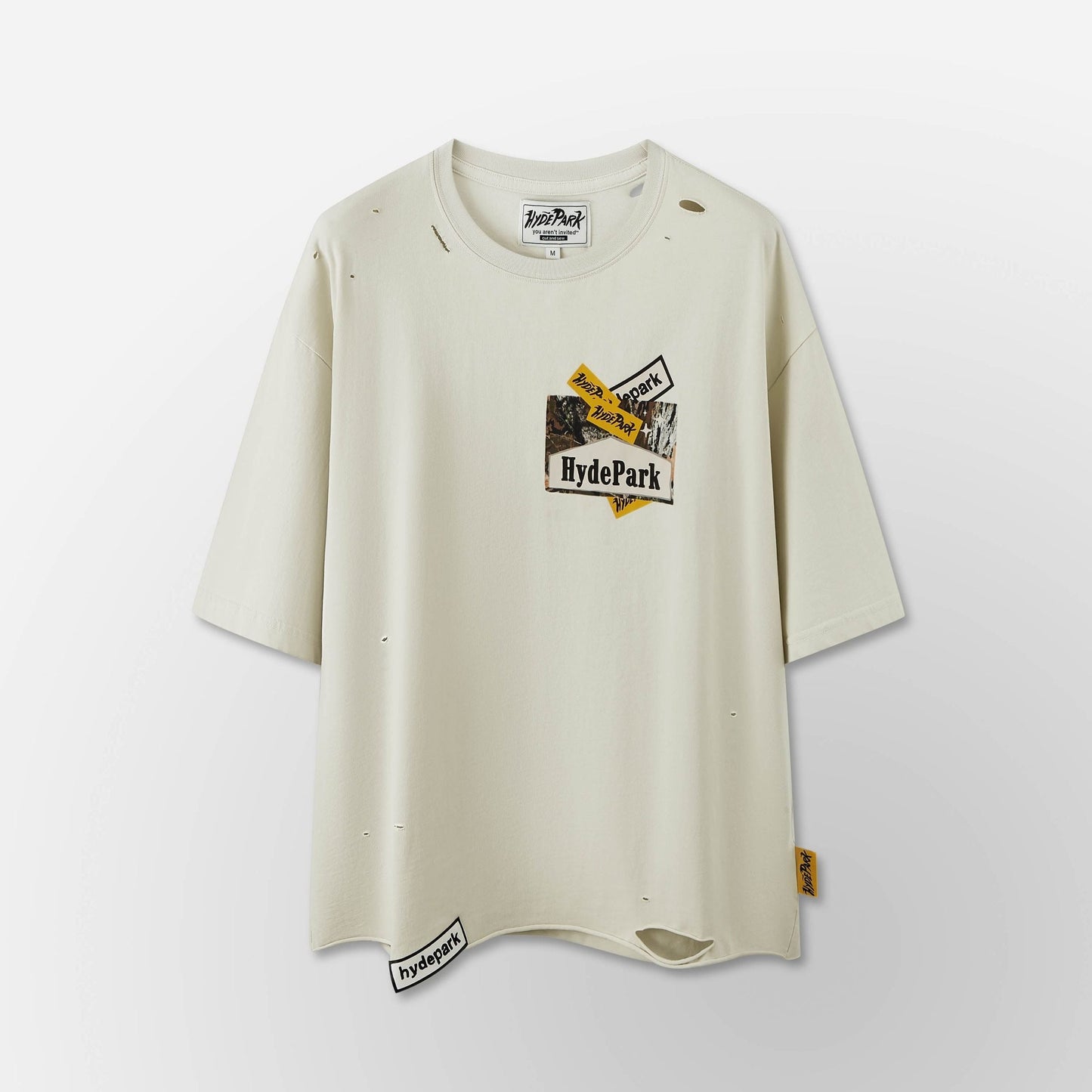 Hyde Park - Ciggy Cig Forest Camo Tee - Cream — front view