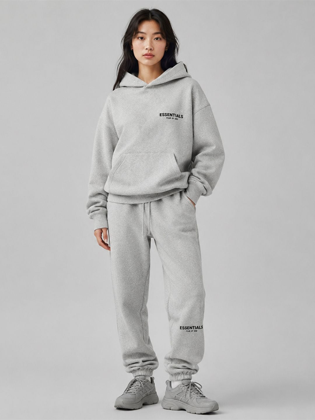 Fear of God Essentials - Hoodie & Pants Set - Dark Oatmeal — front view