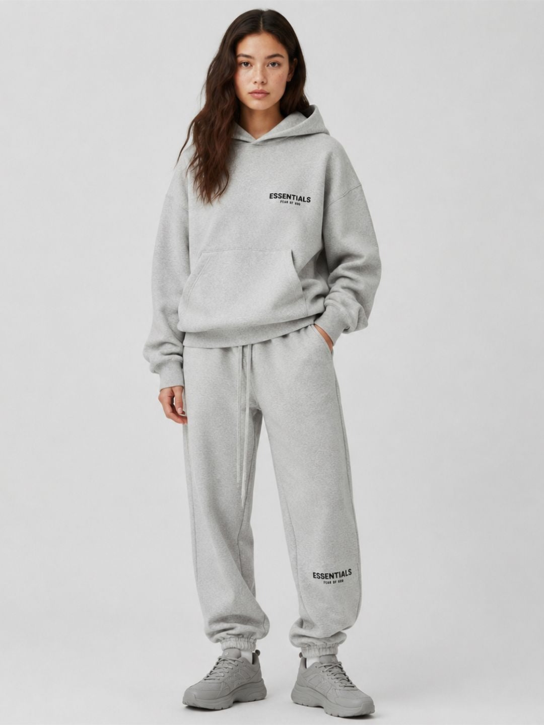Fear of God Essentials - Hoodie & Pants Set - Dark Oatmeal — front view