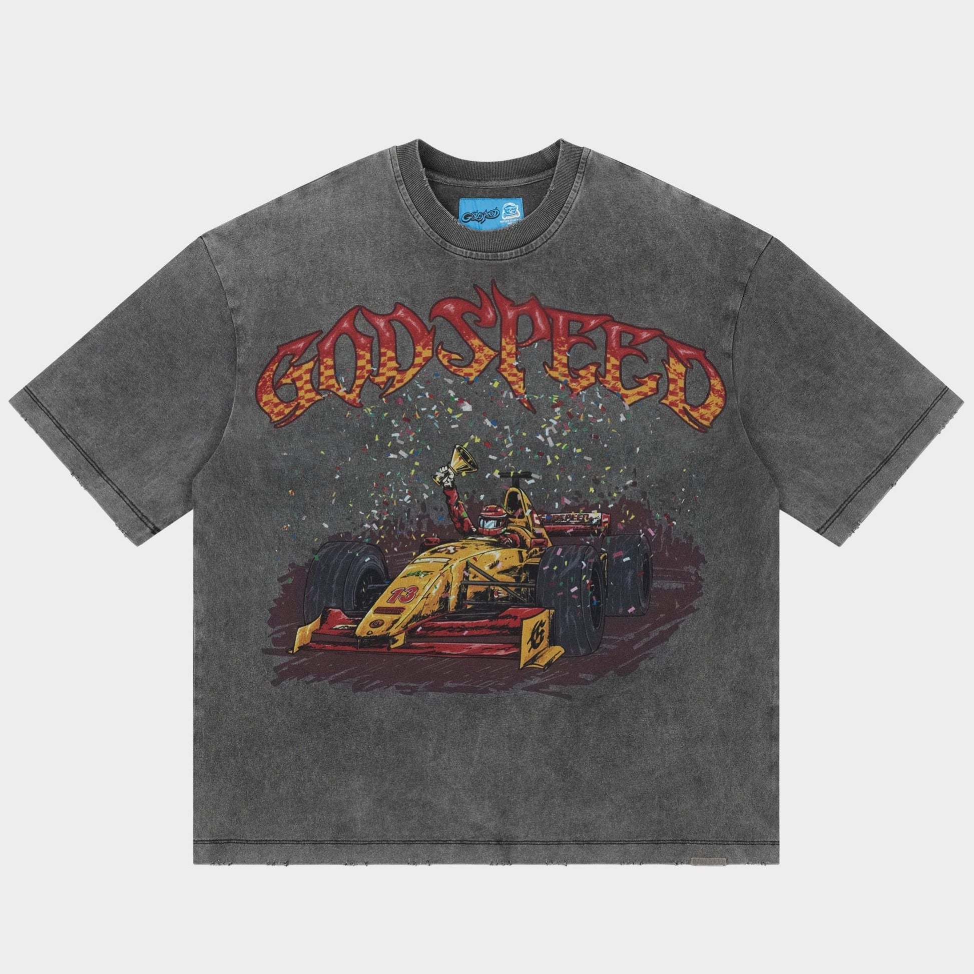 Godspeed - F1 Dreams Tee - Grey Wash — front view
