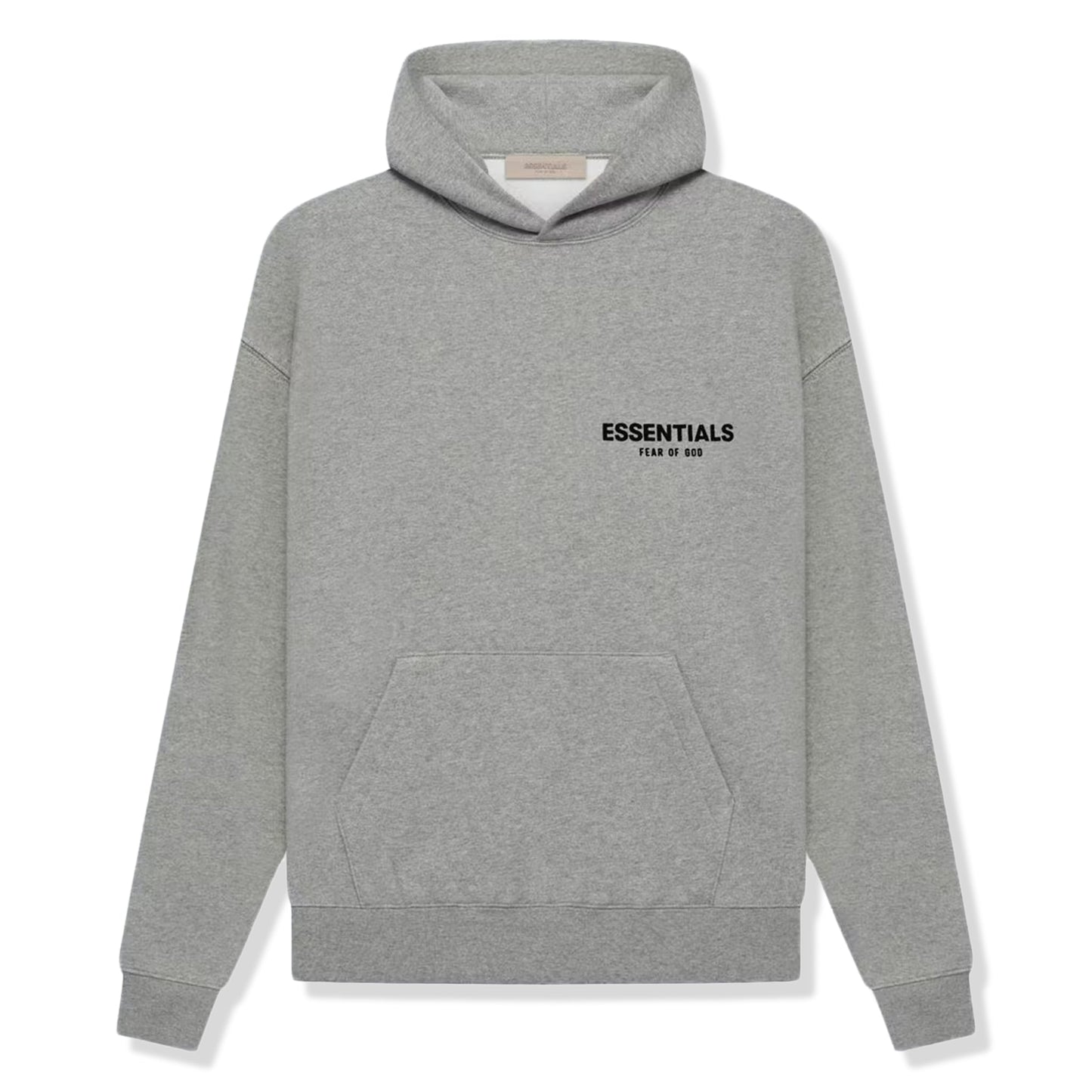 Fear of God Essentials SS22 Hoodie - Dark Oatmeal — Jerry Lorenzo Essentials heavyweight basic, pullover hoodie, front view