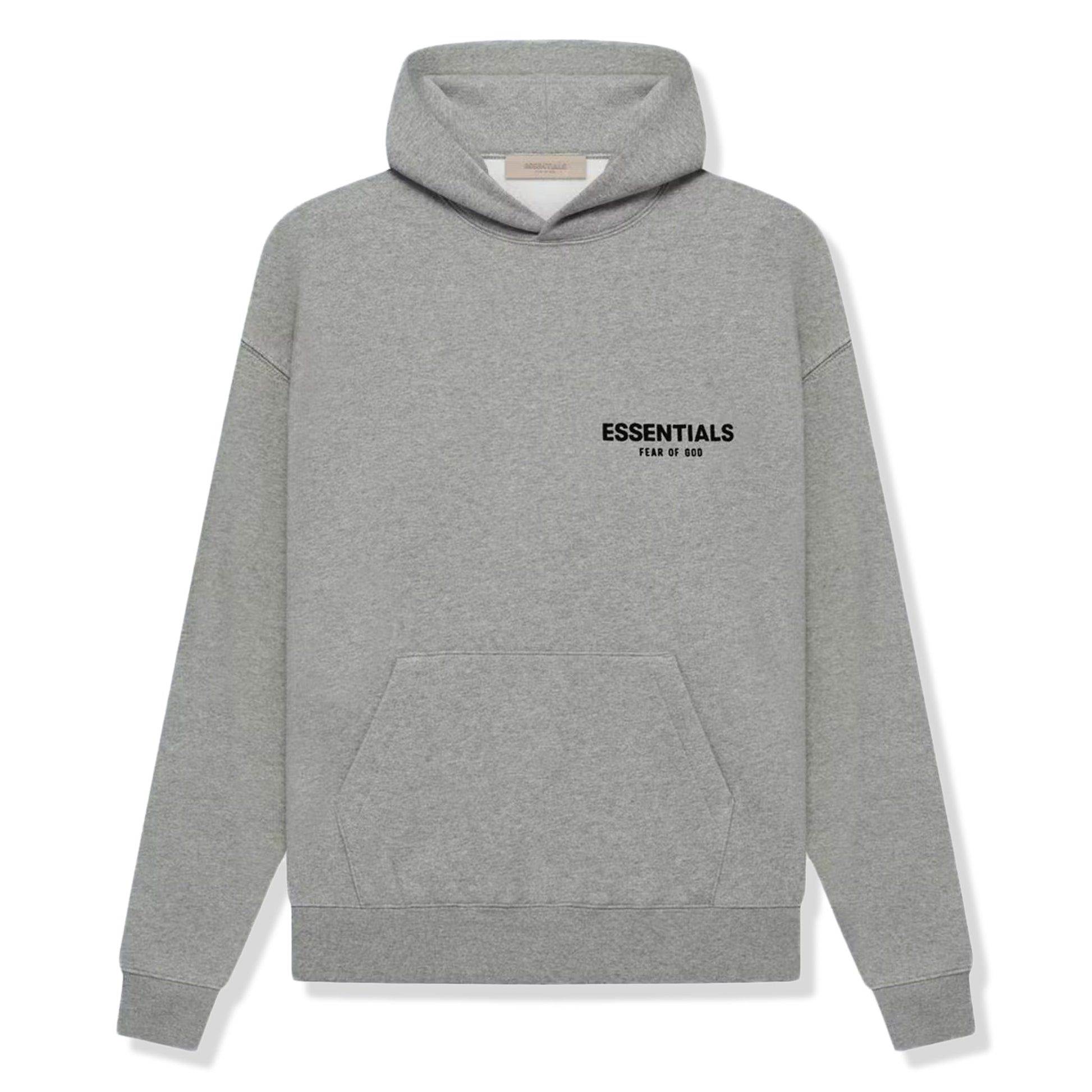 Fear of God Essentials SS22 Hoodie - Dark Oatmeal — Jerry Lorenzo Essentials heavyweight basic, pullover hoodie, front view