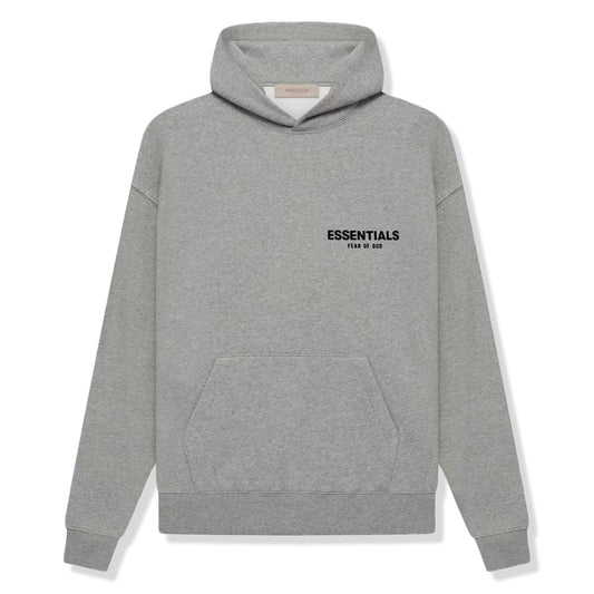 Fear of God Essentials SS22 Hoodie - Dark Oatmeal — Jerry Lorenzo Essentials heavyweight basic, pullover hoodie, front view