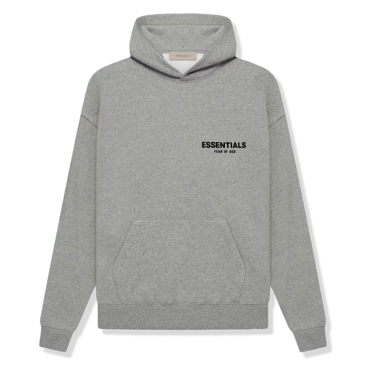 Fear of God Essentials SS22 Hoodie - Dark Oatmeal — Jerry Lorenzo Essentials heavyweight basic, pullover hoodie, front view
