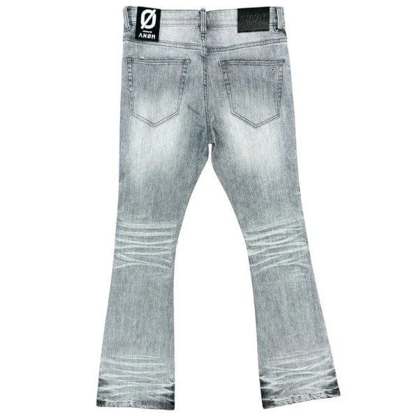 Anom Aura Stacked Fit in Light Gray Wash denim — front view