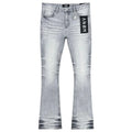 Anom Aura Stacked Fit in Light Gray Wash denim — front view