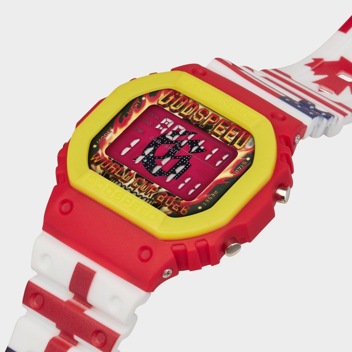 Godspeed - GSWC All Nations Chrono Watch - White/Red — front view