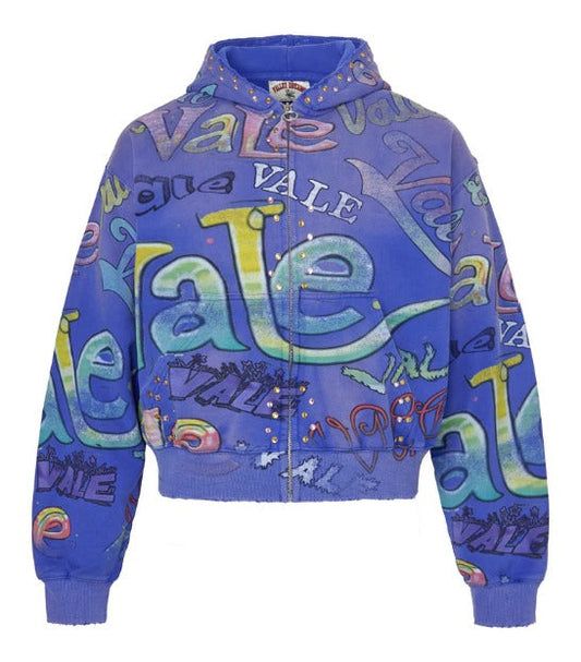 Vale Forever - Iceberg Zip Up Hoodie - Blue — front view