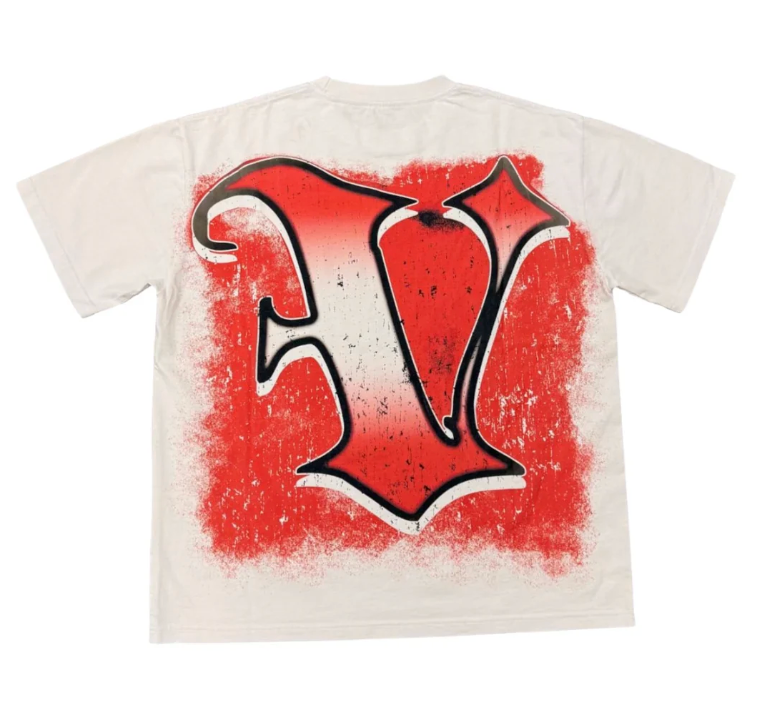 Vtilted "ROSES" oversized graphic tee in White — a stylized skull crowned with thorns and roses — gothic, romantic, defiant