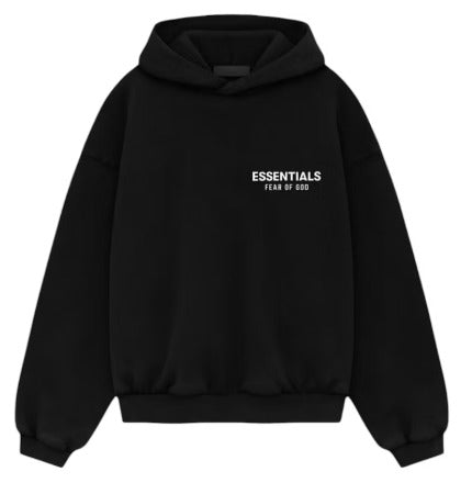 Fear of God Essentials - Kids Fleece Hoodie - Black — front view