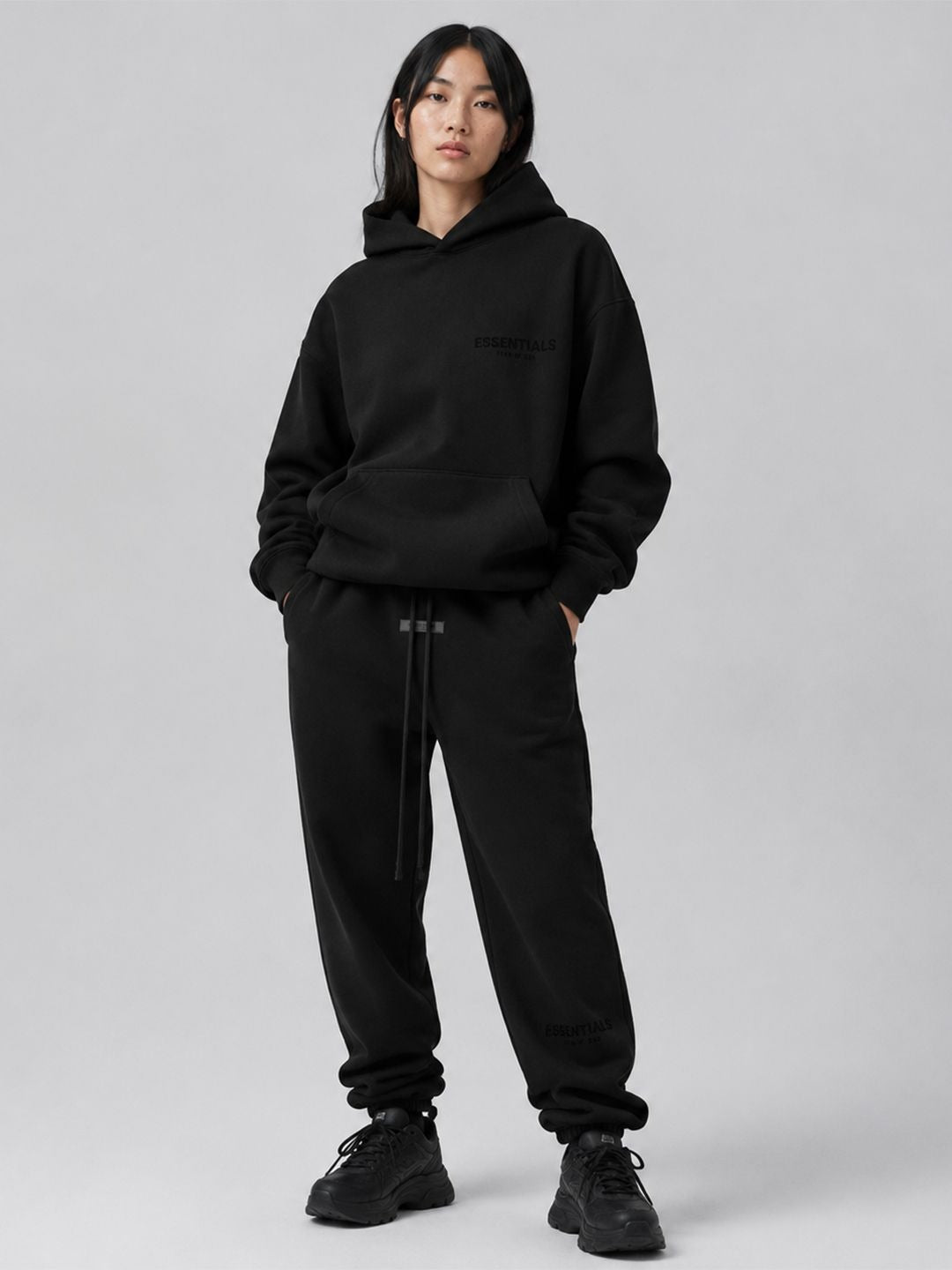 Fear of God Essentials - Hoodie & Pants Set - Stretch Limo — front view