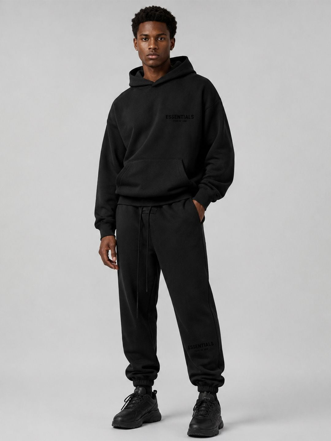 Fear of God Essentials - Hoodie & Pants Set - Stretch Limo — front view