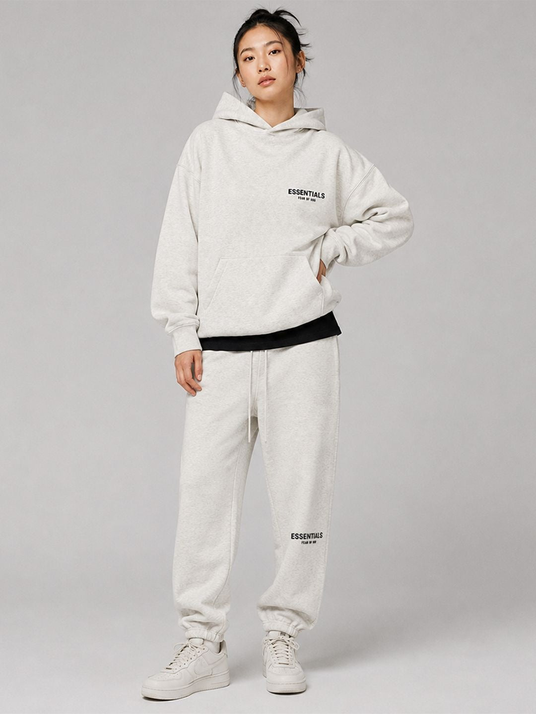 Fear of God Essentials - Hoodie & Pants Set - Light Oatmeal — front view
