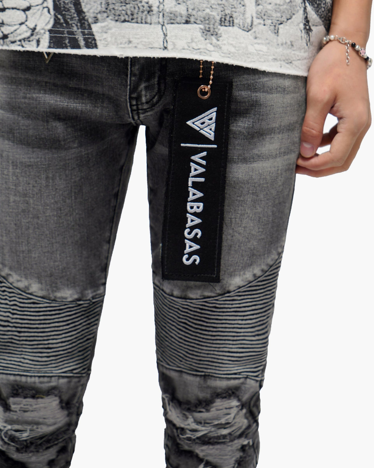 Valabasas - Mr. Biker Skinny Jeans - Grey — front view
