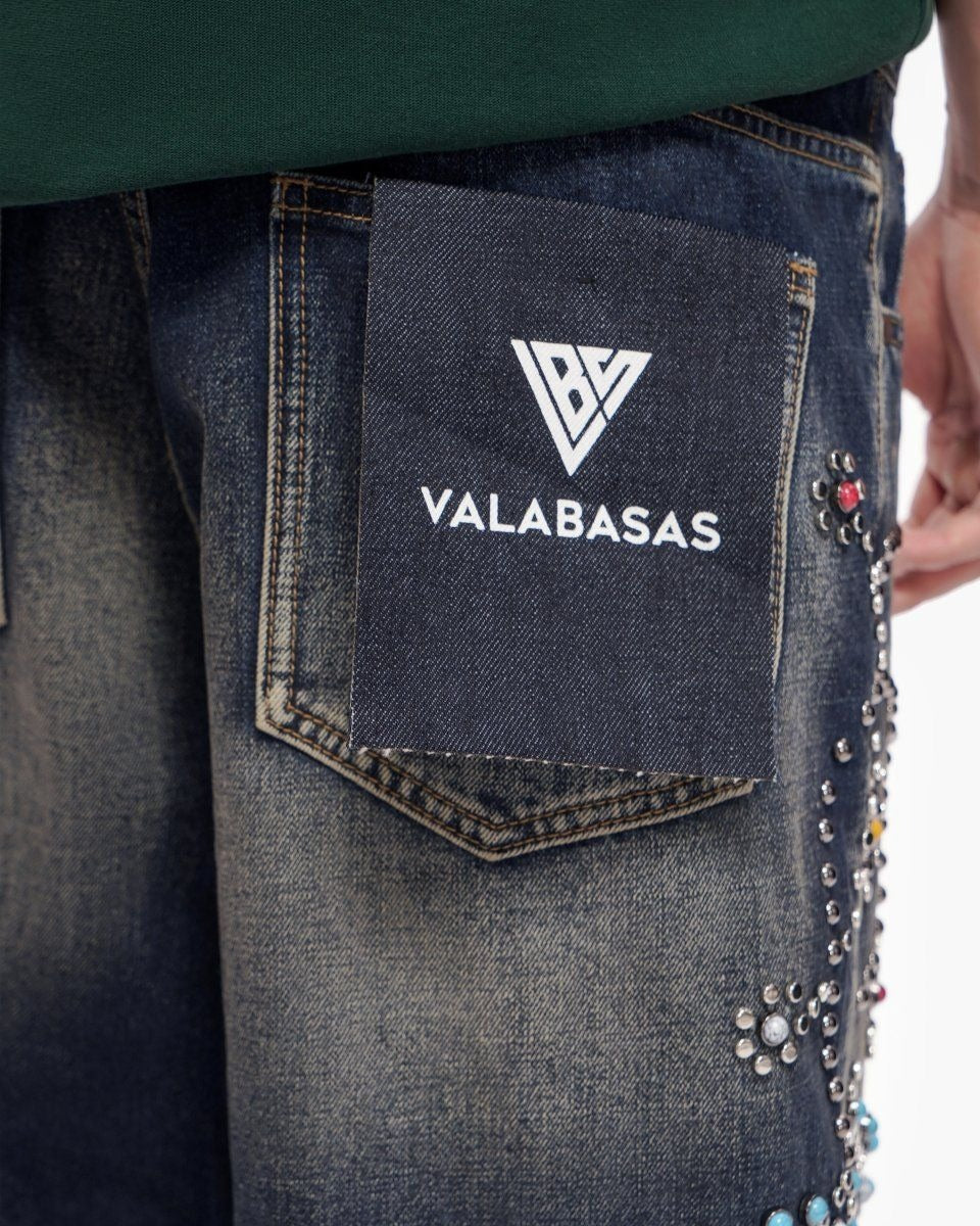 Valabasas - Muse Shorts - Dark Blue Wash — front view