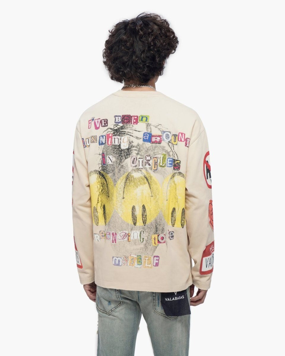Valabasas - My Name Is Long Sleeve Tee - Cream — front view