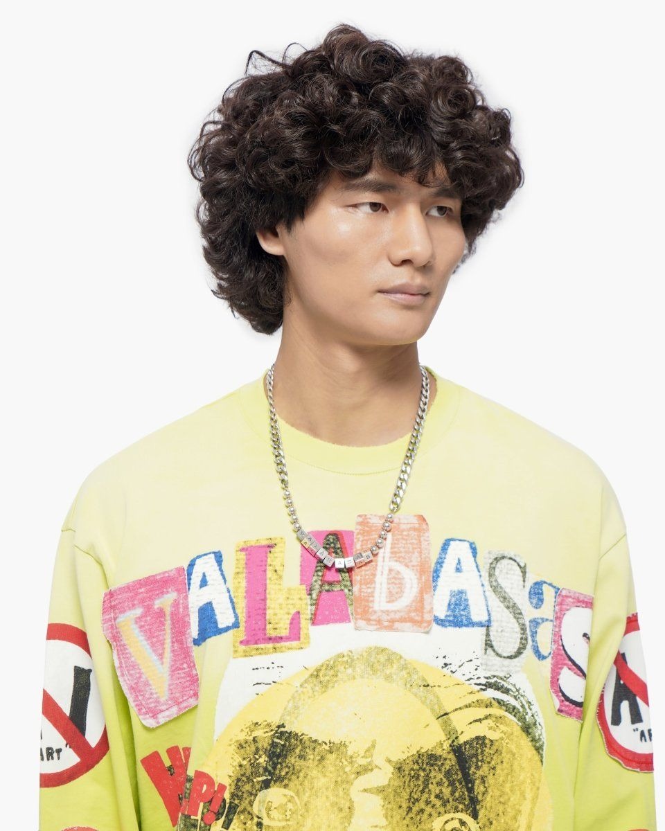 Valabasas - My Name Is Long Sleeve Tee - Highlighter — front view