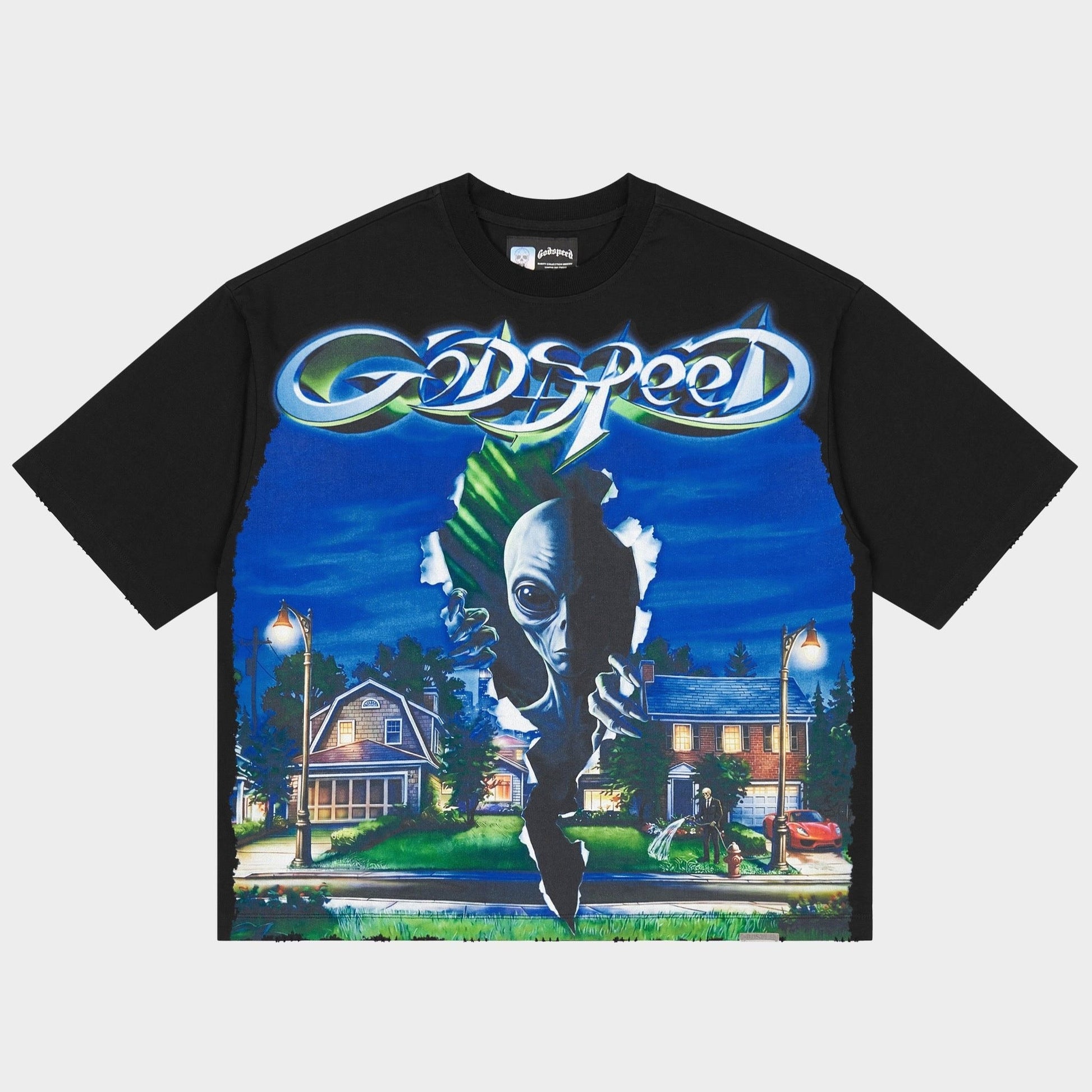 Godspeed - Neighborhood Watch Tee - Black — front view
